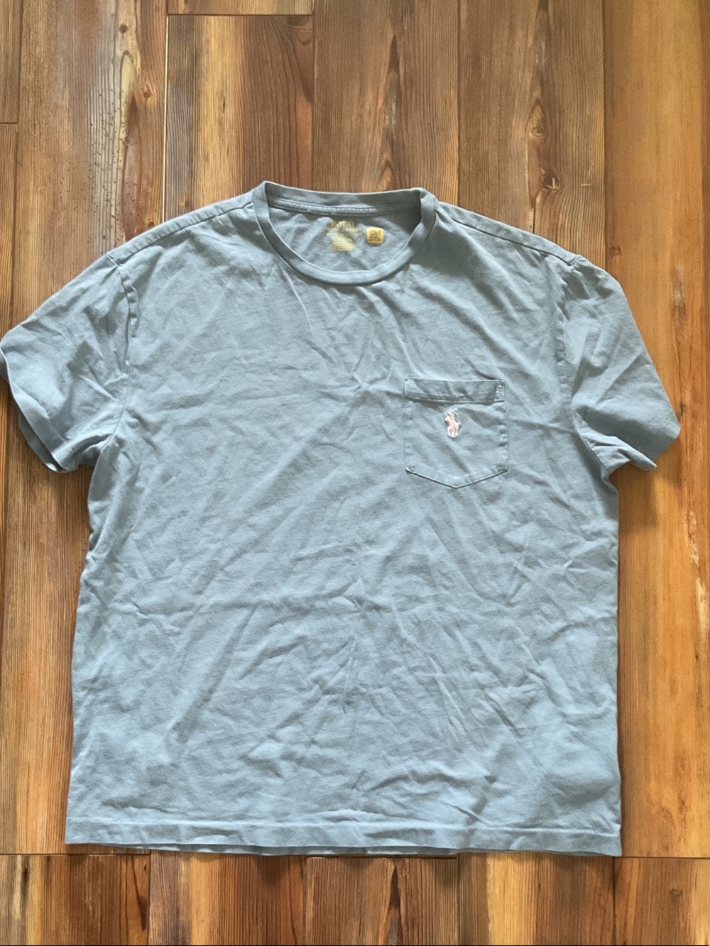 Polo by Ralph Lauren Men's Light Blue Pocket Crew Tee Classic Fit Medium